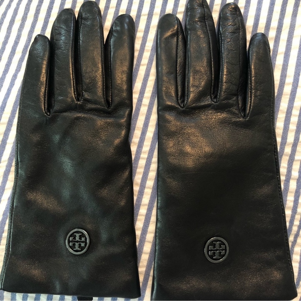 Tory Burch Leather gloves Small black